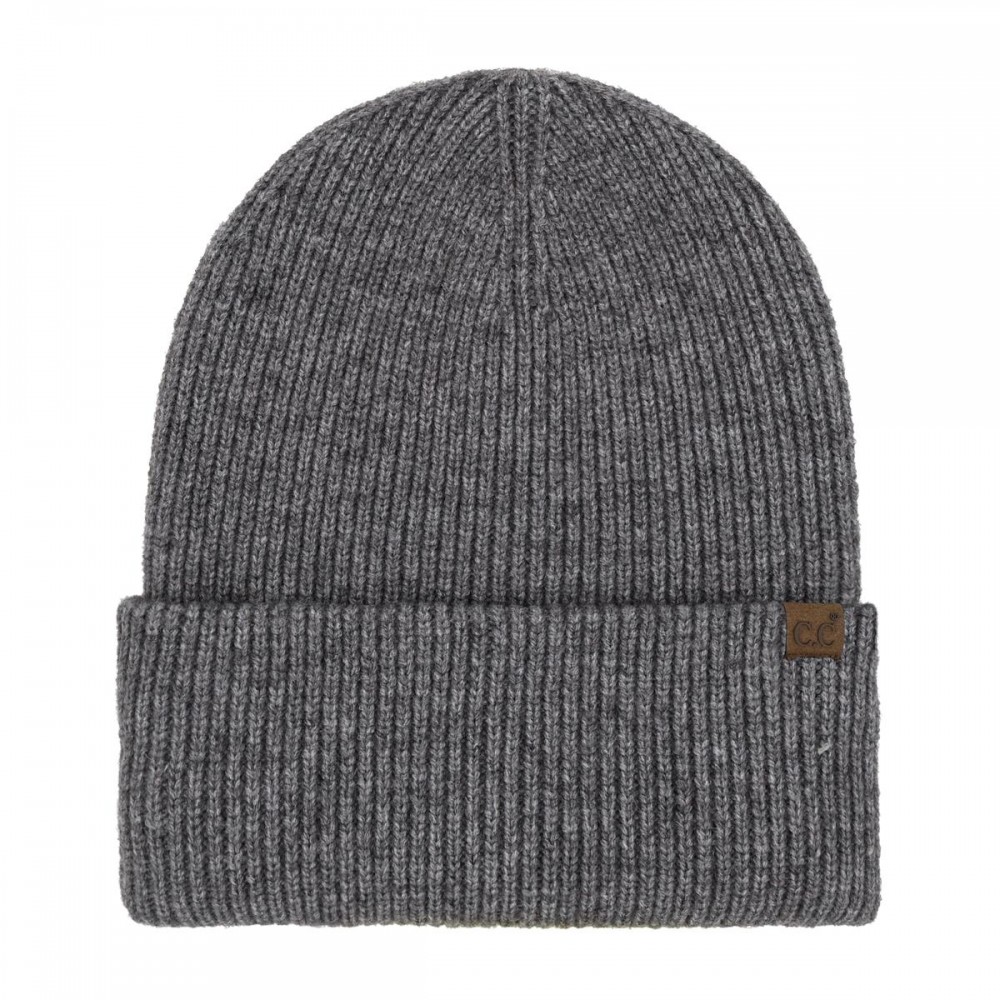 C.C HTE0160 Long Folded Cuff Beanie. - 42% Acrylic / 30% Polyester / 28% Nylon - One Size view 2