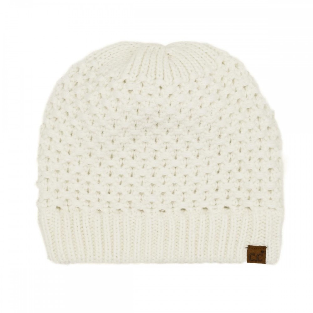 C.C HTE0172 Cross Cell Stitch Knit Beanie - 100% Acrylic - One Size Fits Most view 2