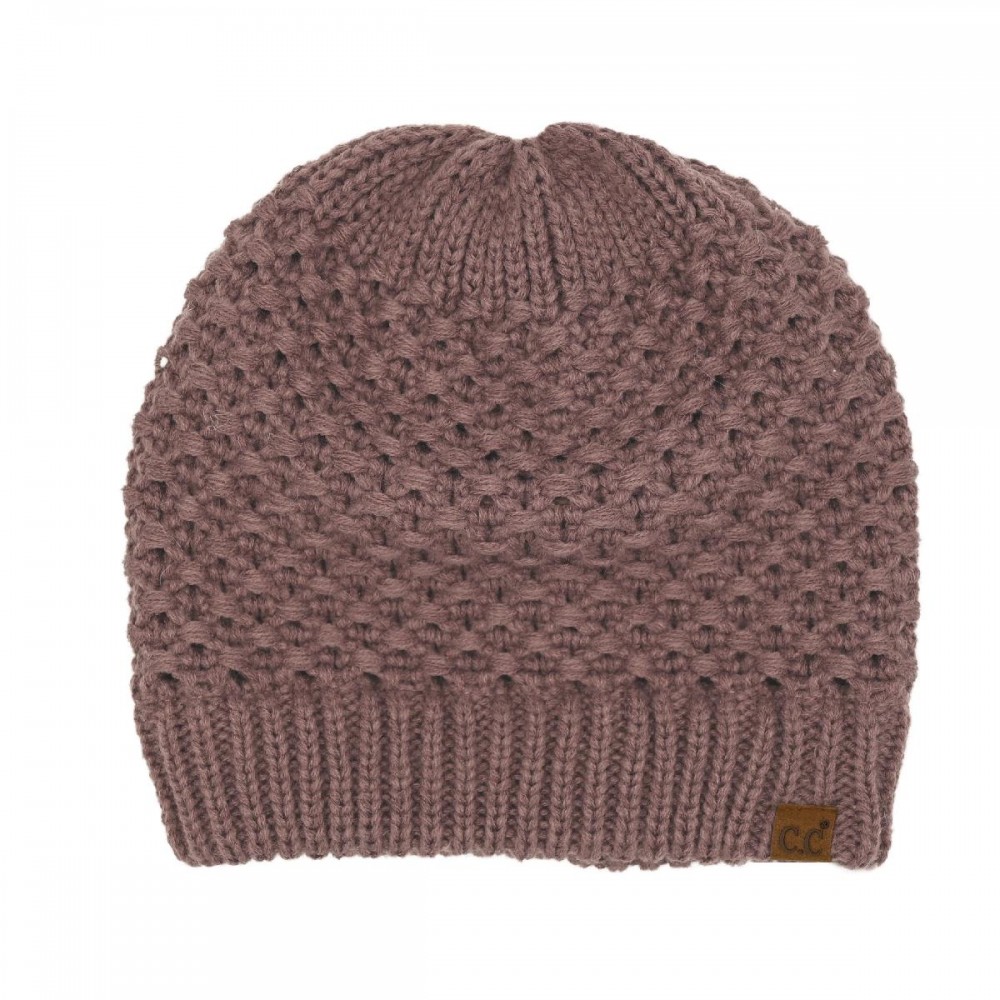 C.C HTE0172 Cross Cell Stitch Knit Beanie - 100% Acrylic - One Size Fits Most view 2