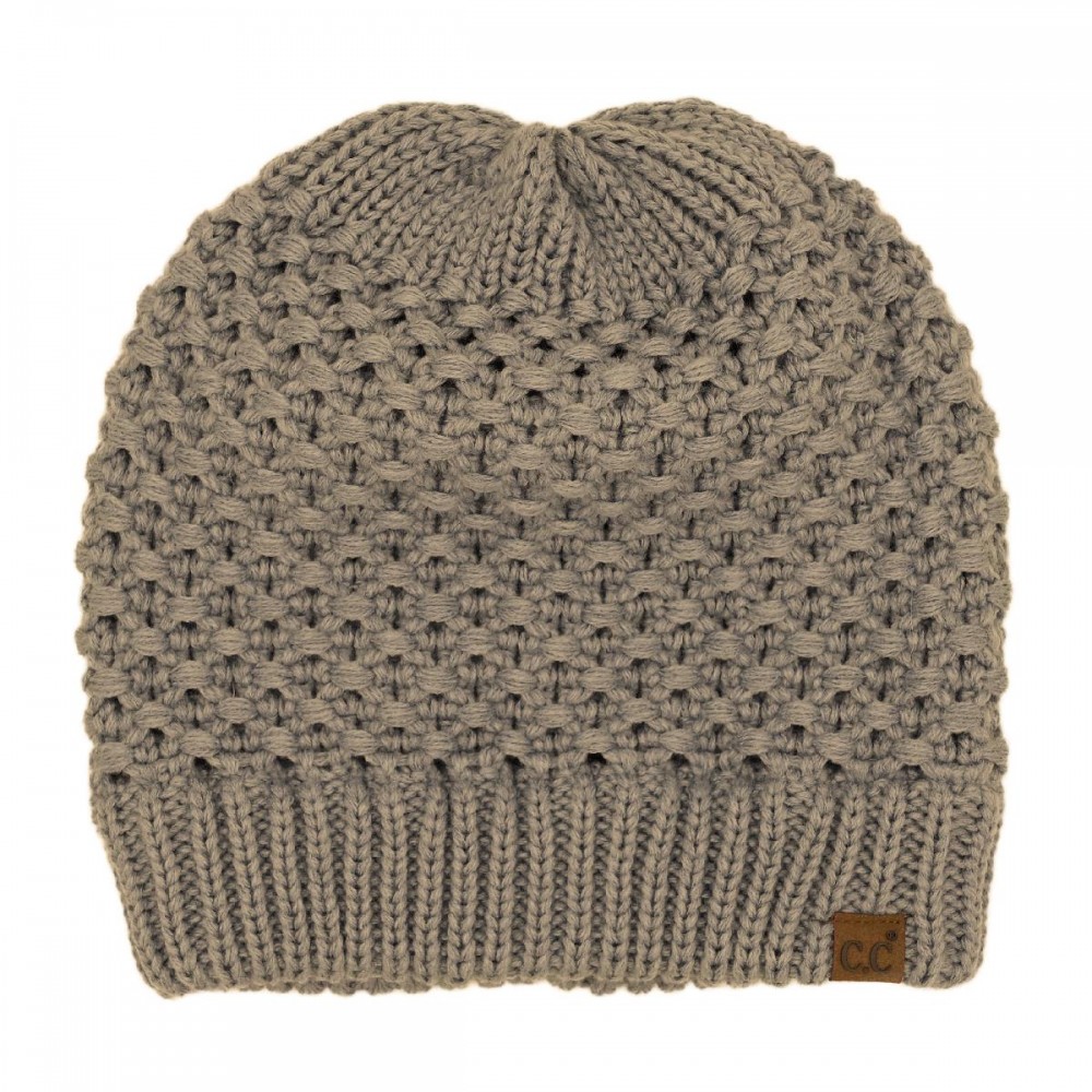 C.C HTE0172 Cross Cell Stitch Knit Beanie - 100% Acrylic - One Size Fits Most view 2