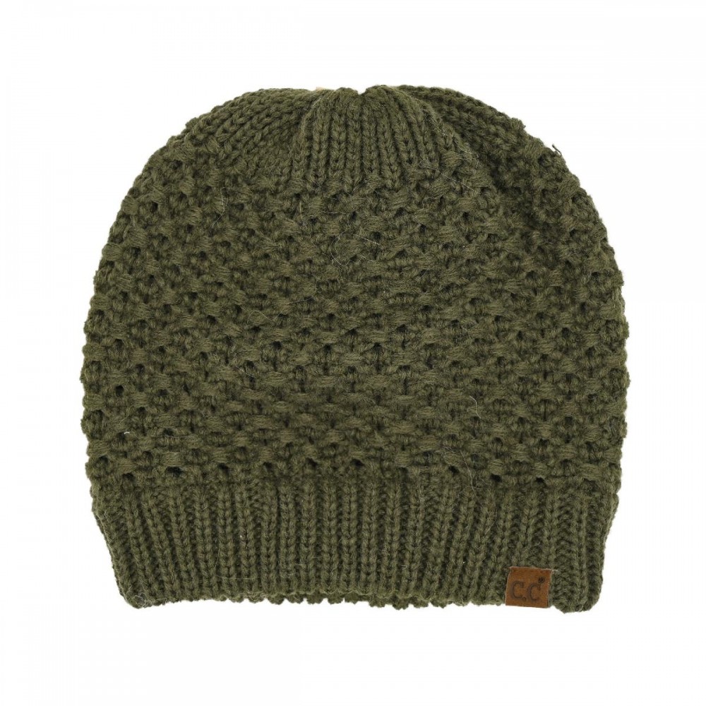 C.C HTE0172 Cross Cell Stitch Knit Beanie - 100% Acrylic - One Size Fits Most view 2