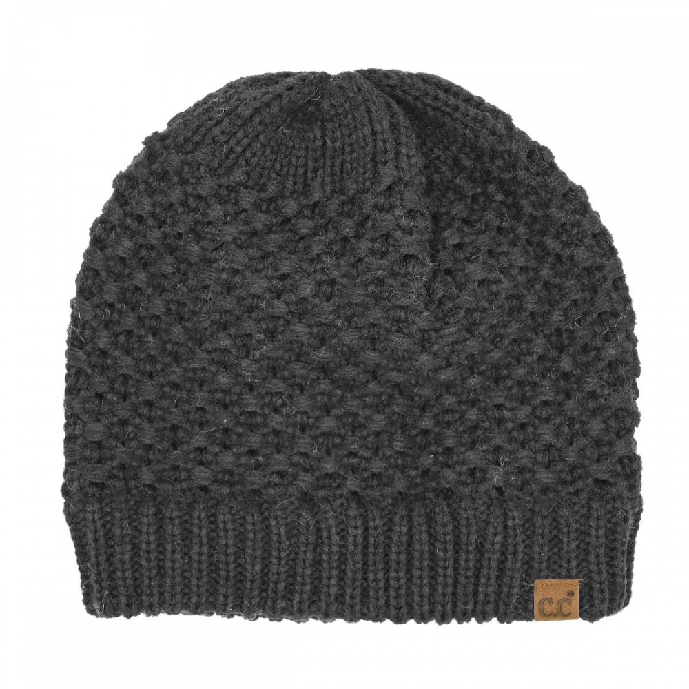 C.C HTE0172 Cross Cell Stitch Knit Beanie - 100% Acrylic - One Size Fits Most view 2