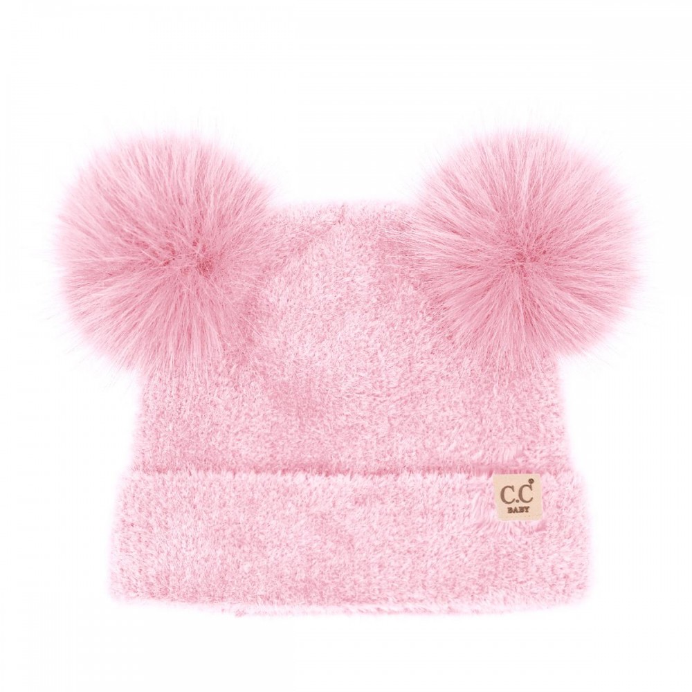 .C BB-HTC0038 Plush Terry Chenille Pom Pom Beanie - 100% Nylon - Pom 100% Faux Fur - One Size Fits Most view 2