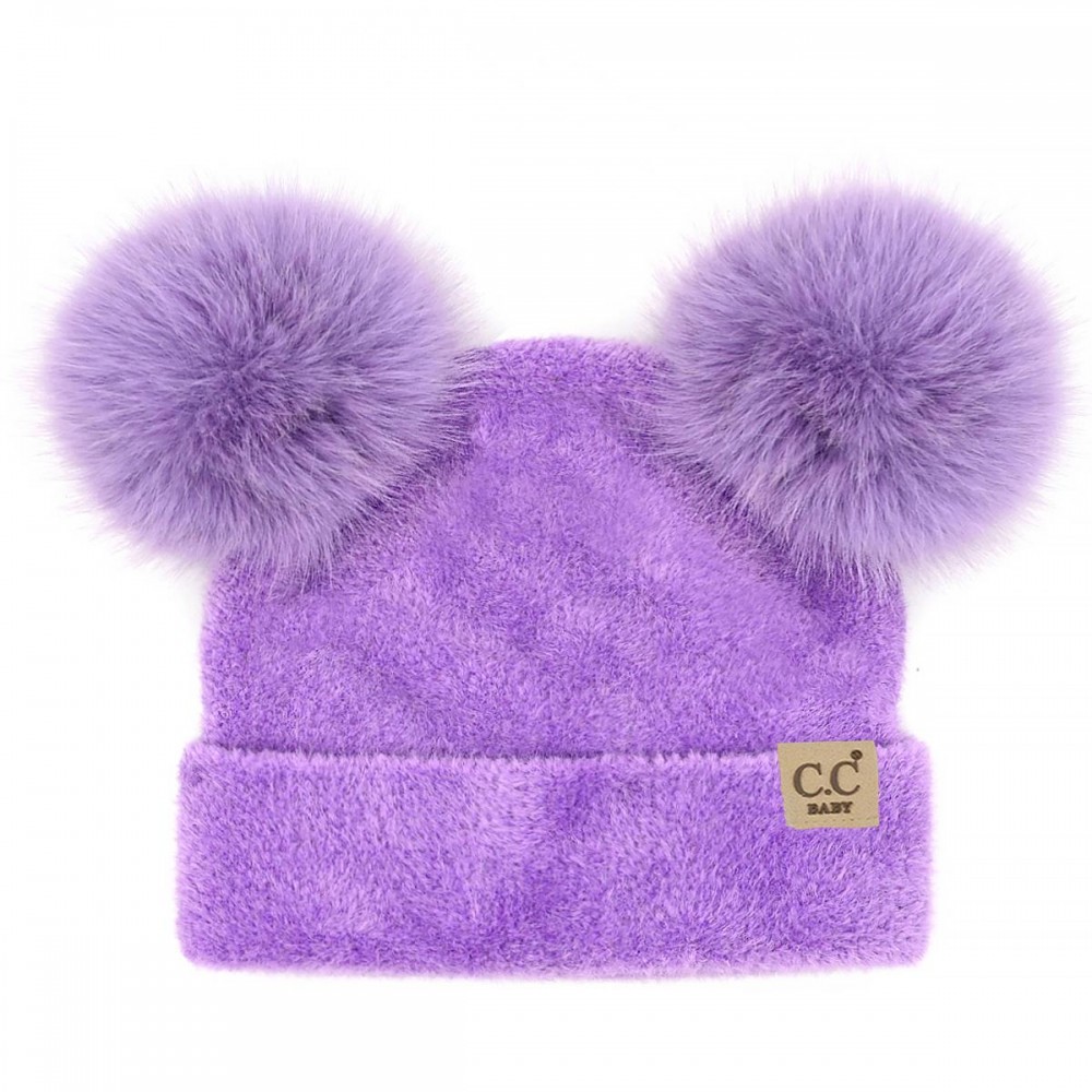 .C BB-HTC0038 Plush Terry Chenille Pom Pom Beanie - 100% Nylon - Pom 100% Faux Fur - One Size Fits Most view 2