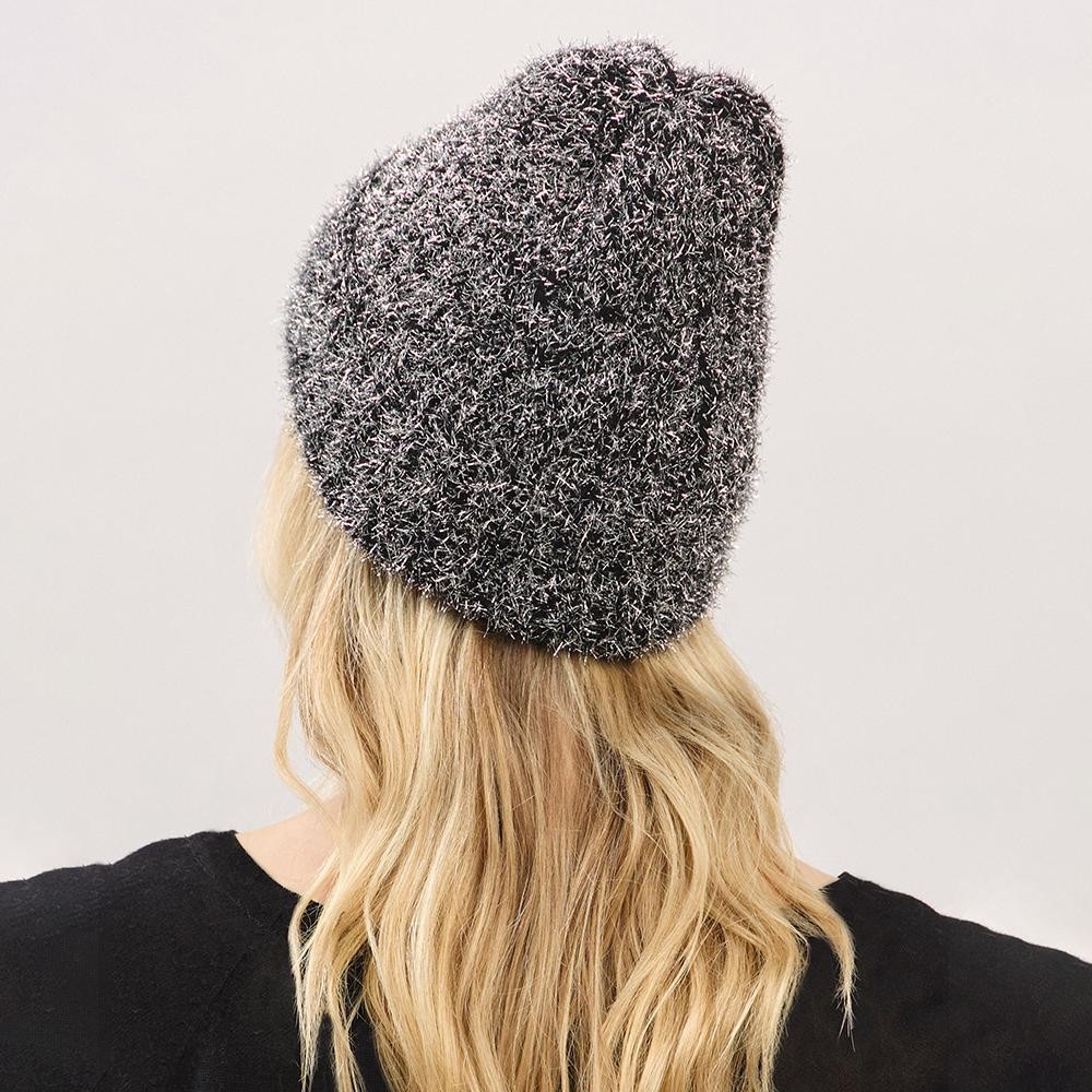 Knit Tinsel Cuff Beanie - 50% Acrylic / 40% Polyester / 10% Spandex - One Size Fits Most view 6
