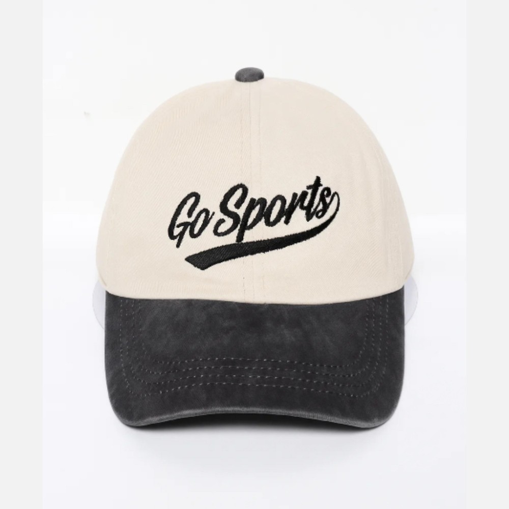 "Go Sports" Embroidered Baseball Cap - One Size Fits Most - Slide Buckle Adjustment - 100% Cotton view 2