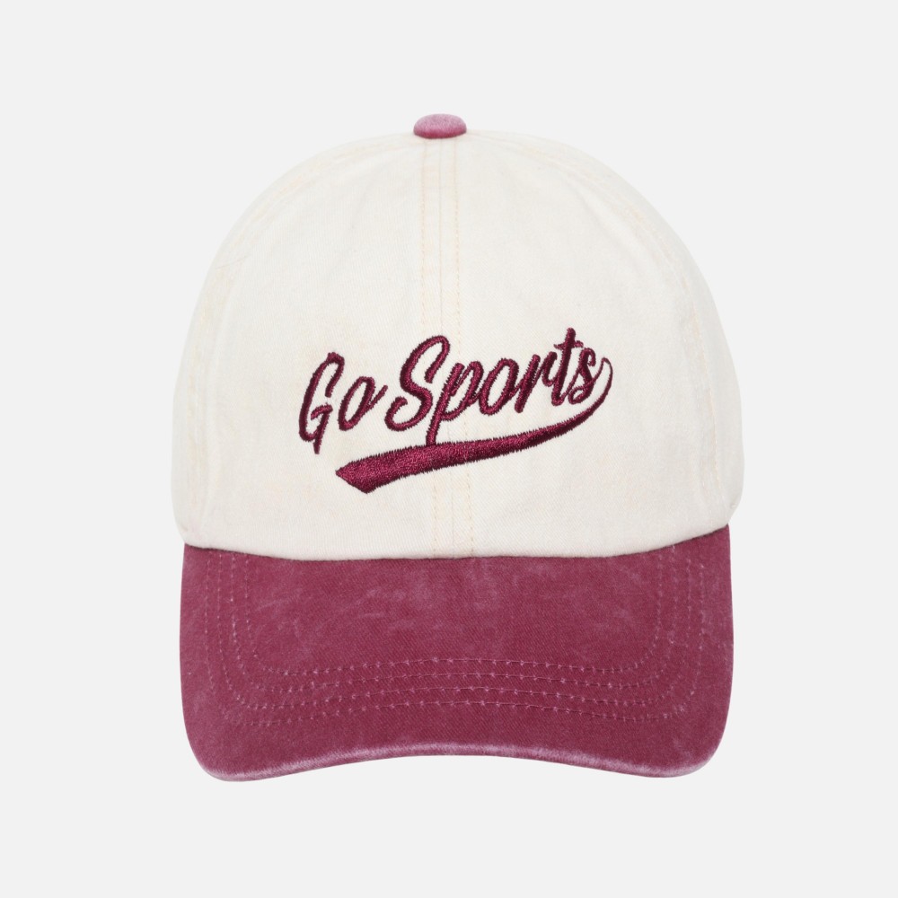"Go Sports" Embroidered Baseball Cap - One Size Fits Most - Slide Buckle Adjustment - 100% Cotton view 2