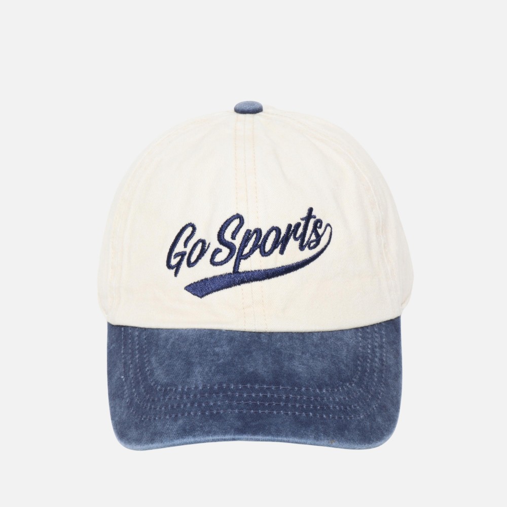 "Go Sports" Embroidered Baseball Cap - One Size Fits Most - Slide Buckle Adjustment - 100% Cotton view 2