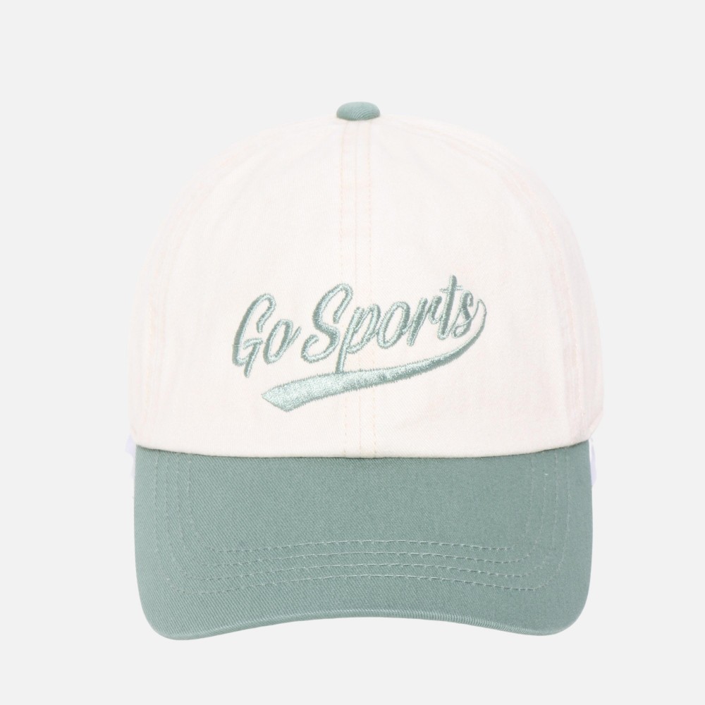 "Go Sports" Embroidered Baseball Cap - One Size Fits Most - Slide Buckle Adjustment - 100% Cotton view 2