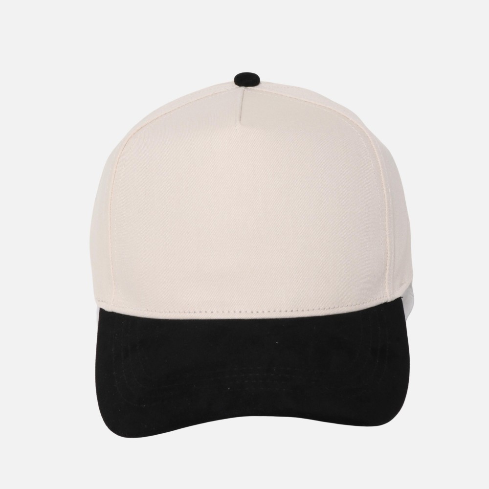 Blank Two Tone Baseball Cap With Suede Bill - One Size Fits Most - Snap Back Closure - 65% Cotton 35% Polyester view 2