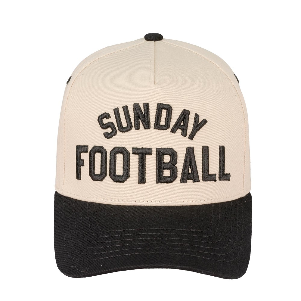C.C TCM0013 Two Tone "SUNDAY FOOTBALL" Canvas Embroidered Baseball Cap - Snap Back Closure - One Size Fits Most - 100% Cotton view 2