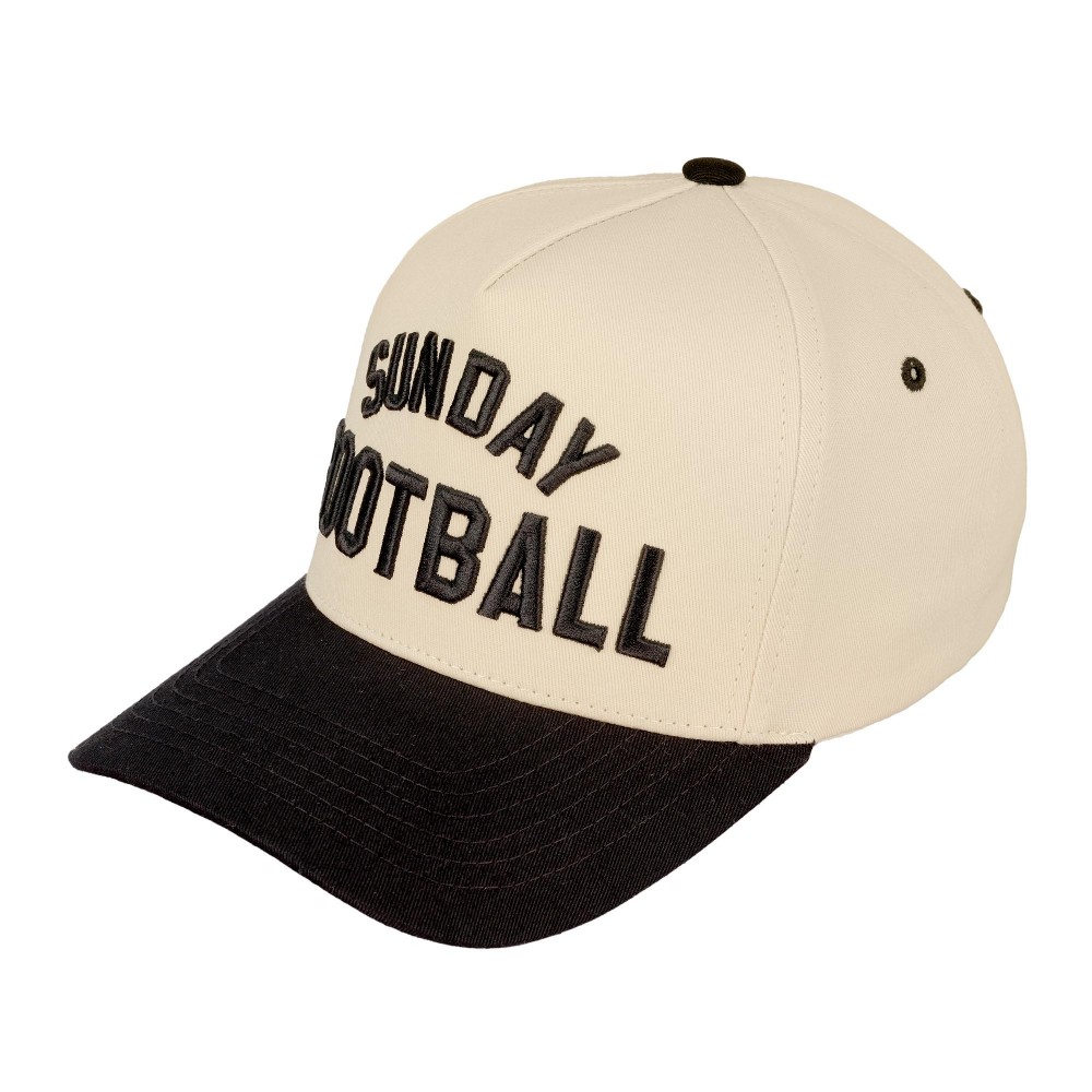 C.C TCM0013 Two Tone "SUNDAY FOOTBALL" Canvas Embroidered Baseball Cap - Snap Back Closure - One Size Fits Most - 100% Cotton view 6
