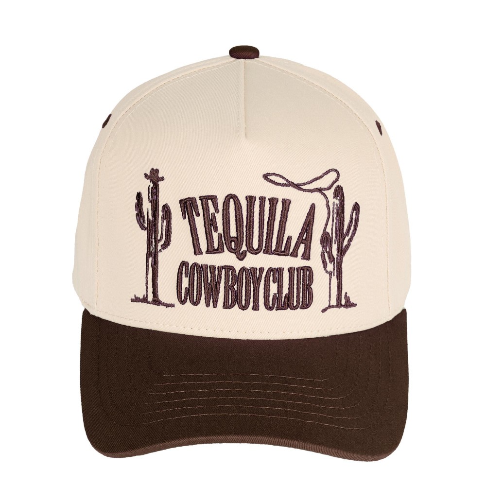TCM0018 "Tequila Cowboy Club" Embroidered Two Tone Baseball Cap - One Size Fits Most - Snap Back Closure - 100% Cotton view 2
