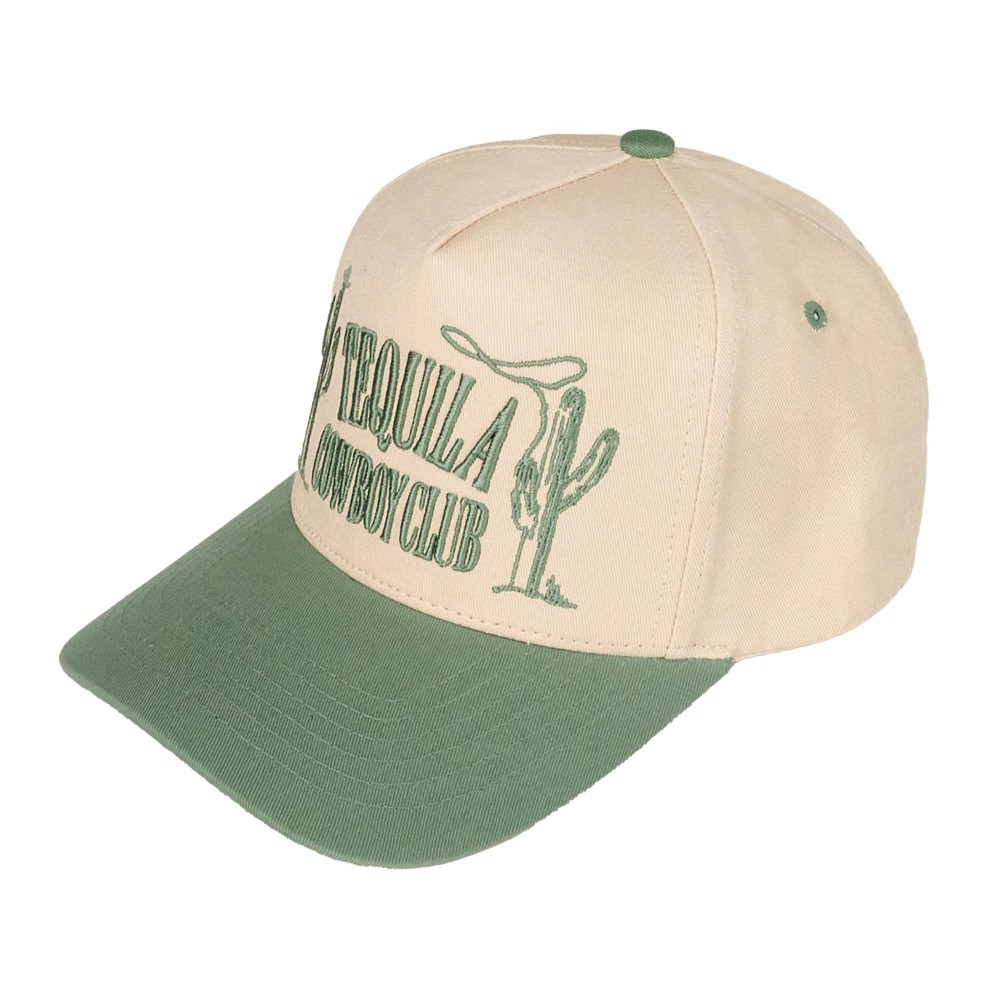 TCM0018 "Tequila Cowboy Club" Embroidered Two Tone Baseball Cap - One Size Fits Most - Snap Back Closure - 100% Cotton view 6