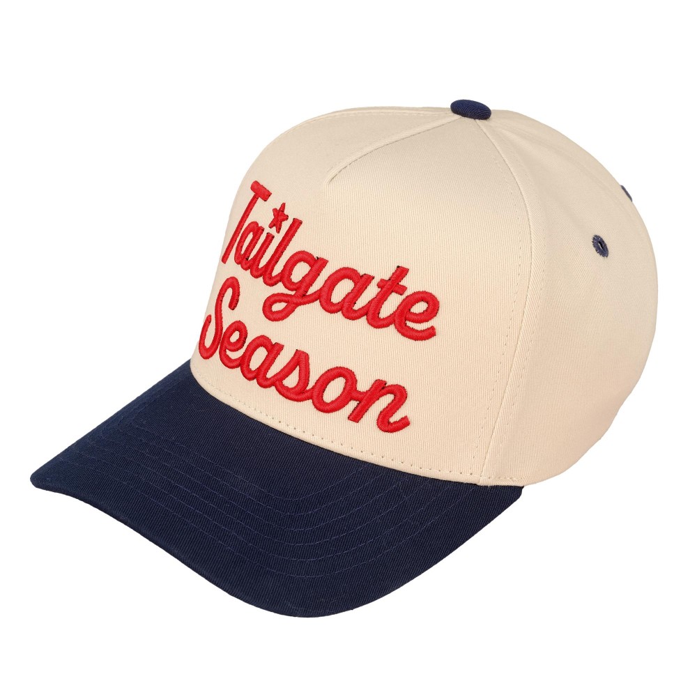TCM0046 "Tailgate Season" Embroidered Two Tone Baseball Cap - One Size Fits Most - Snap Back Closure - 100% Cotton view 6