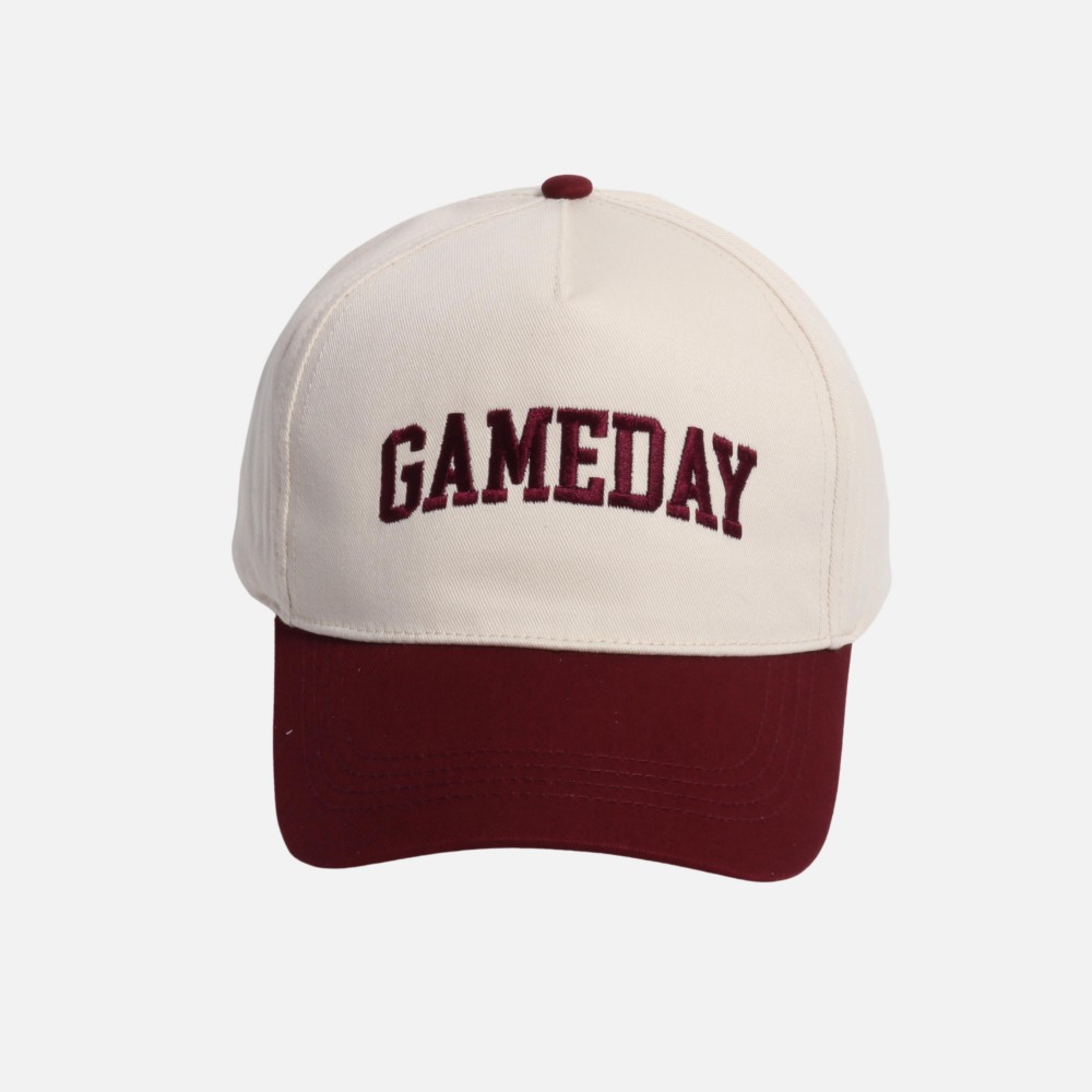 'GAMEDAY' Embroidered Two Tone Baseball Cap - One Size Fits Most - Snap Back Closure - 100% Cotton view 2
