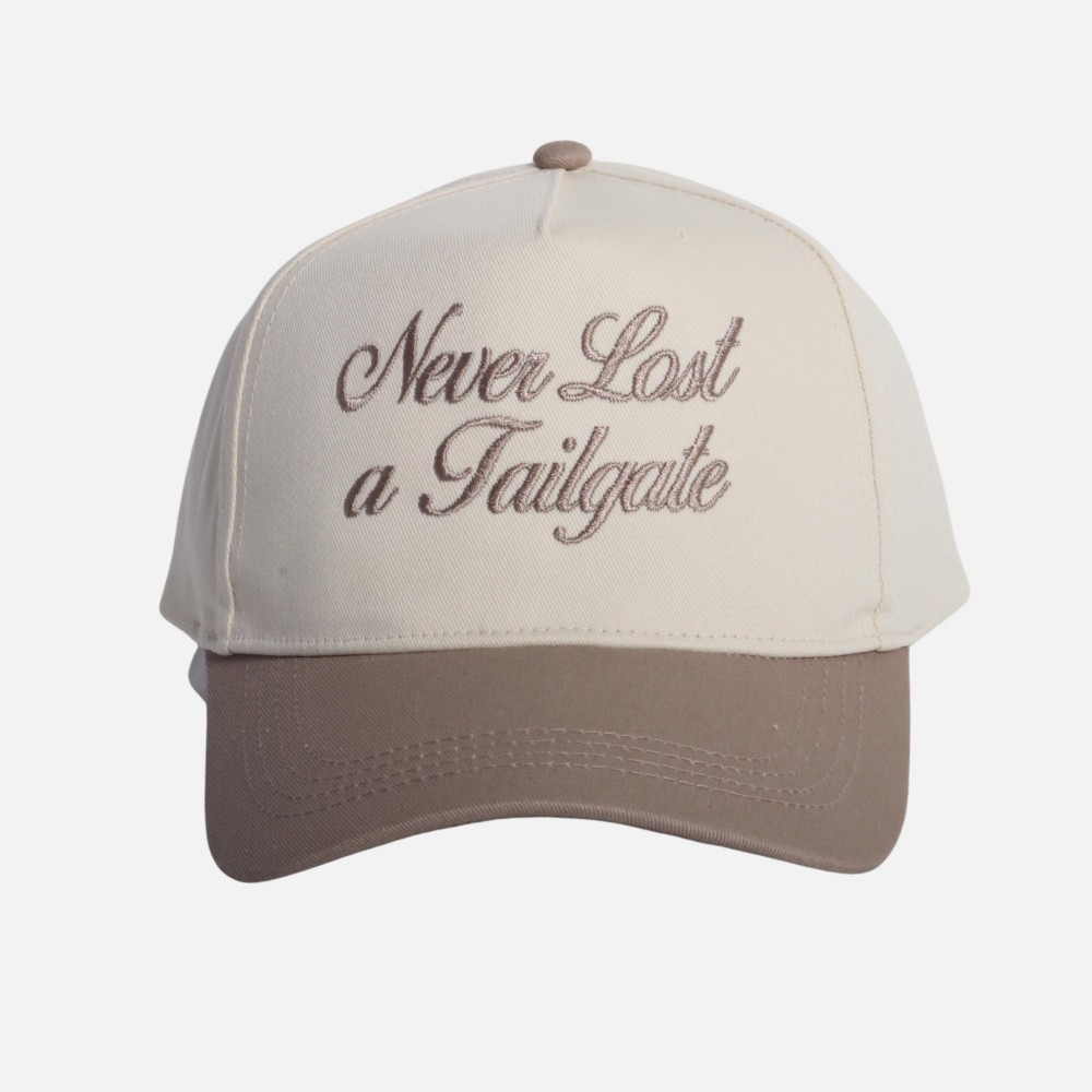 "Never Lost A Tailgate" Embroidered Two Tone Baseball Cap - One Size Fits Most - Snap Back Closure - 100% Cotton view 2