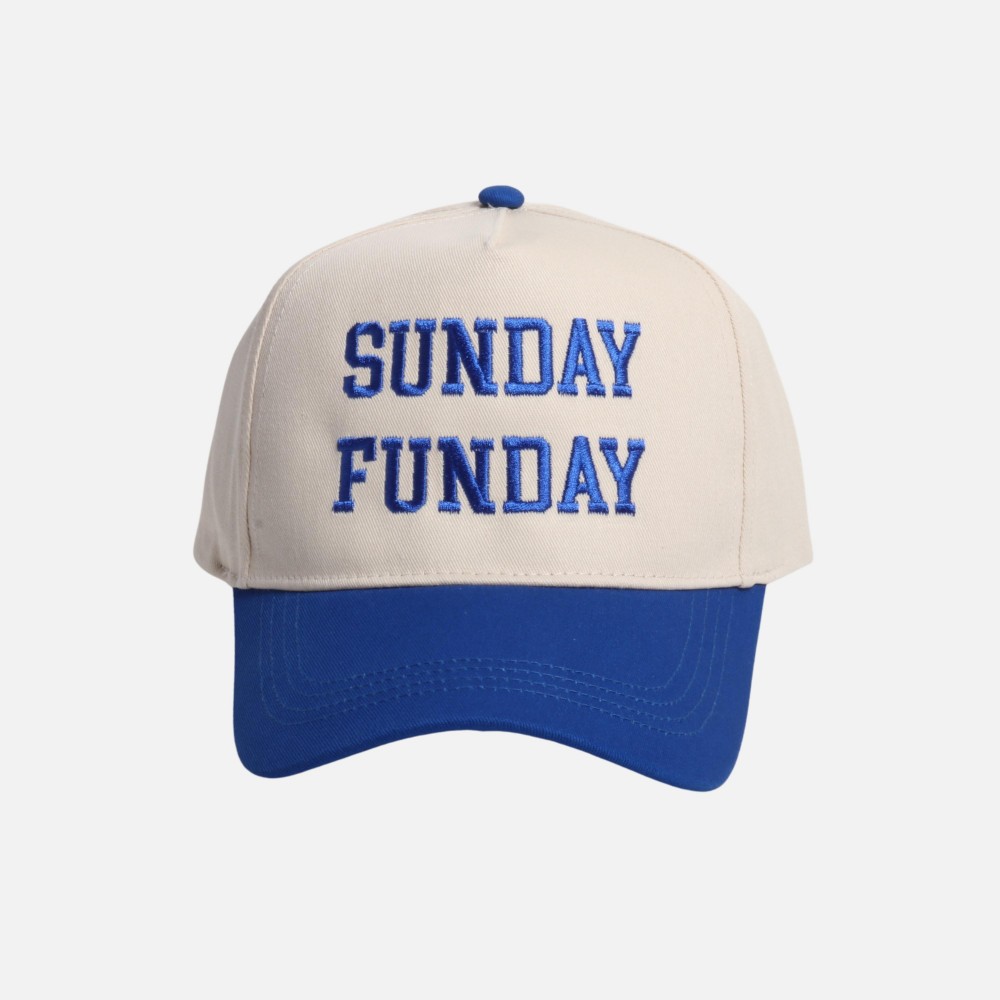 "SUNDAY FUNDAY" Two Tone Baseball Cap - One Size Fits Most - Snap Back Closure - 100% Cotton view 2