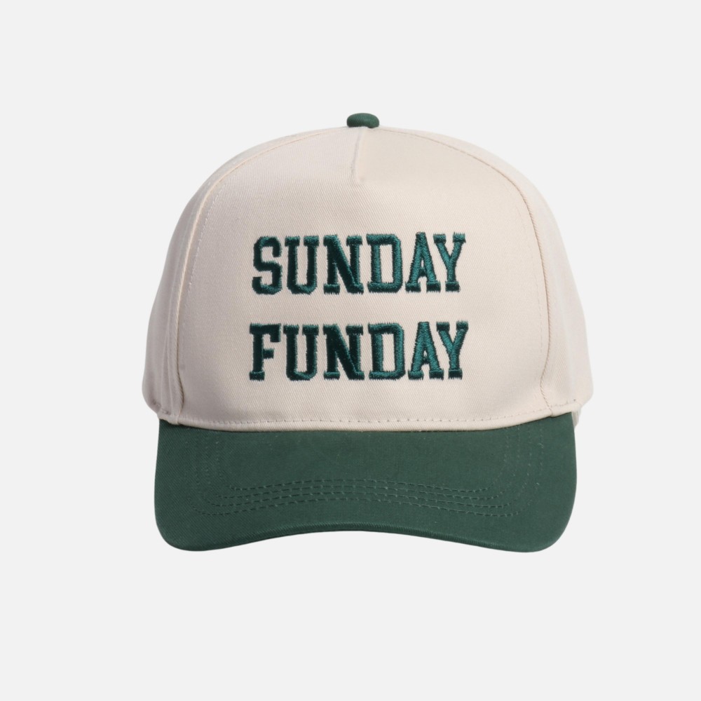"SUNDAY FUNDAY" Two Tone Baseball Cap - One Size Fits Most - Snap Back Closure - 100% Cotton view 2