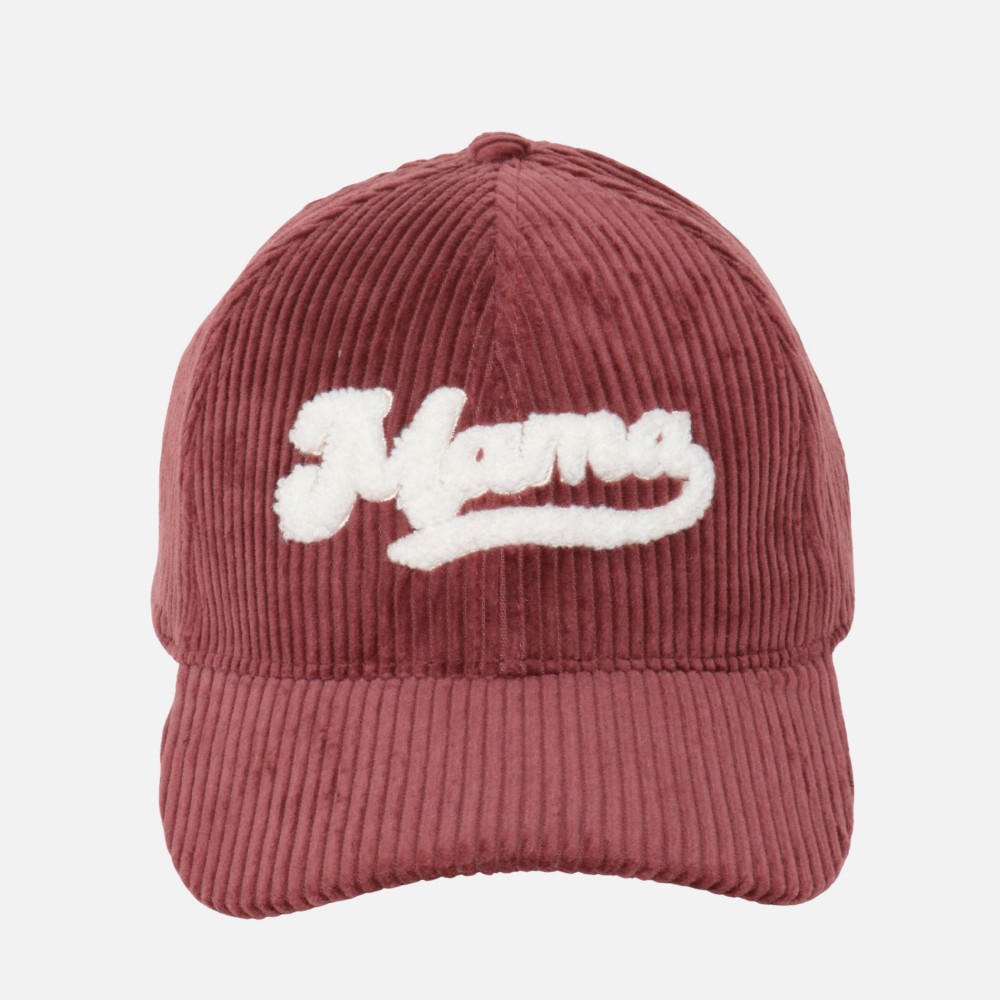 'Mama' Chenille Patch Corduroy Embroidered Baseball Cap - One Size Fits Most - Slide Buckle Adjustment - 100% Cotton view 2