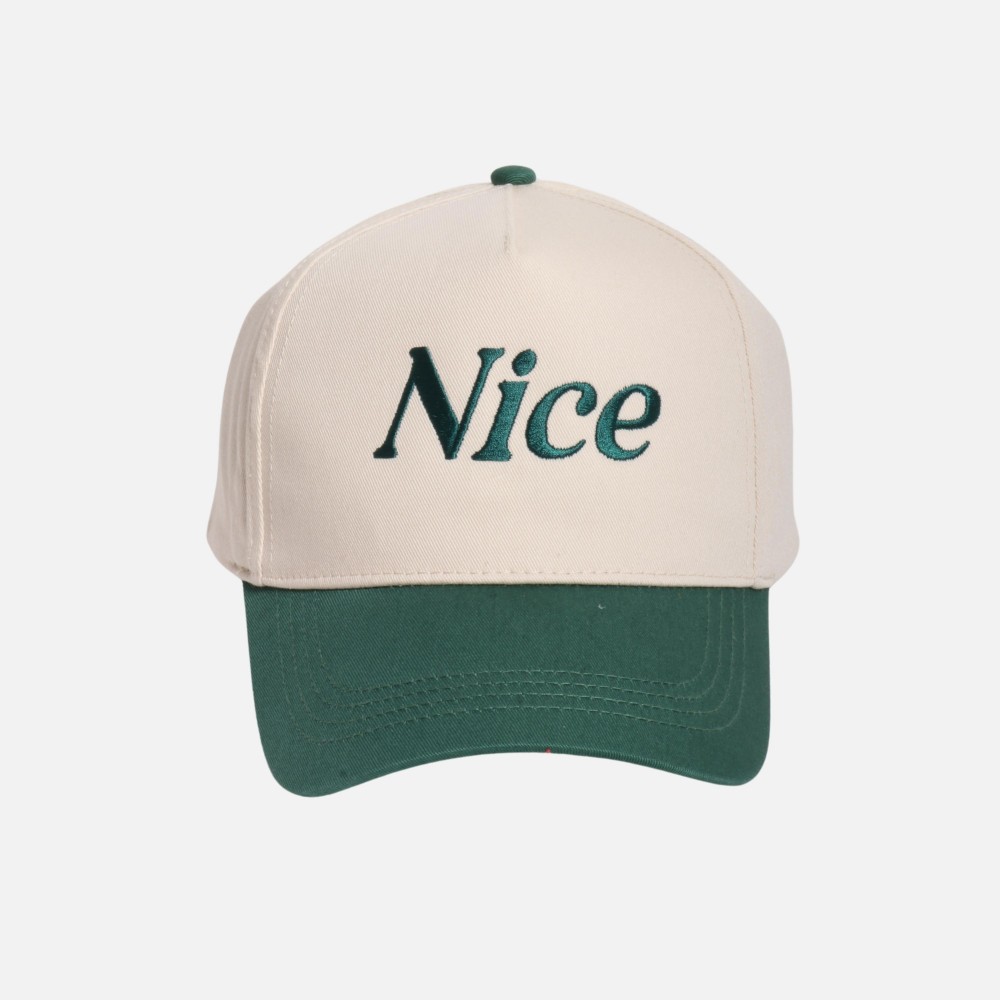 "Nice" Embroidered Two Tone Baseball Cap - One Size Fits Most - Snap Back Closure - 100% Cotton view 2