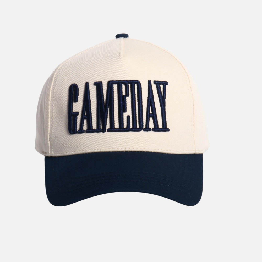 "GAMEDAY" Embroidered Two Tone Baseball Cap - One Size Fits Most - Snap Back Closure - 100% Cotton view 2