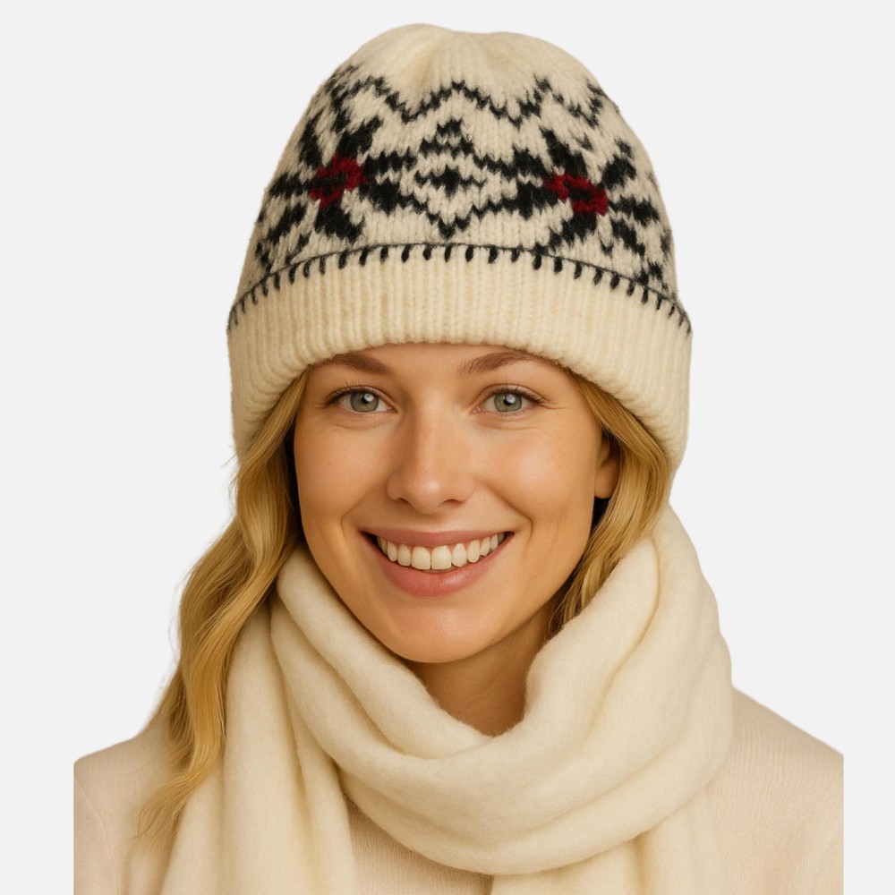 Do Everything In Love Fuzzy Knit Nordic Cuff Beanie - One Size Fits Most - 100% view 2