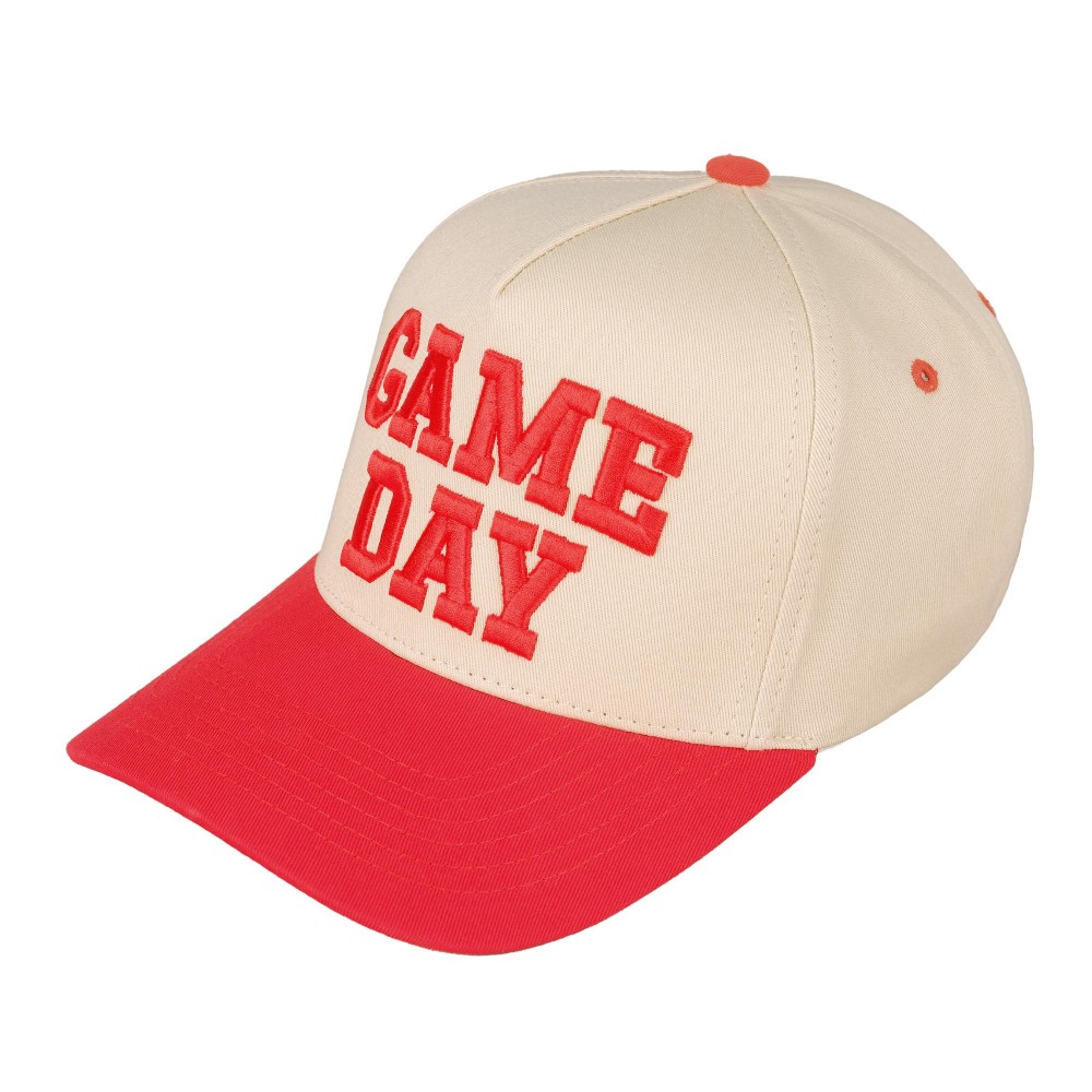 C.C TCM0015 "GAME DAY" Embroidered Two Tone Baseball Cap - One Size Fits Most - Snap Back Closure - 100% Cotton view 2