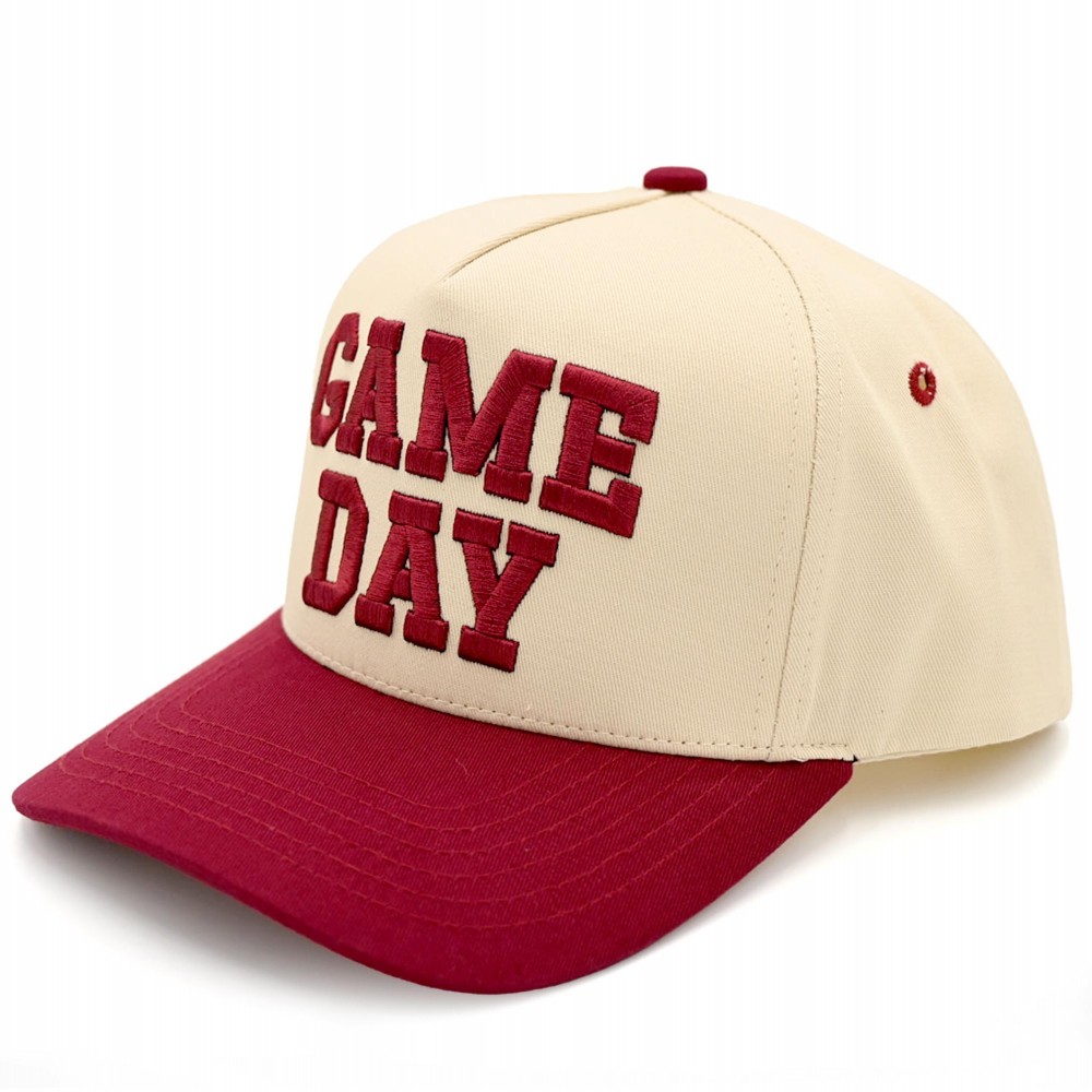C.C TCM0015 "GAME DAY" Embroidered Two Tone Baseball Cap - One Size Fits Most - Snap Back Closure - 100% Cotton view 2
