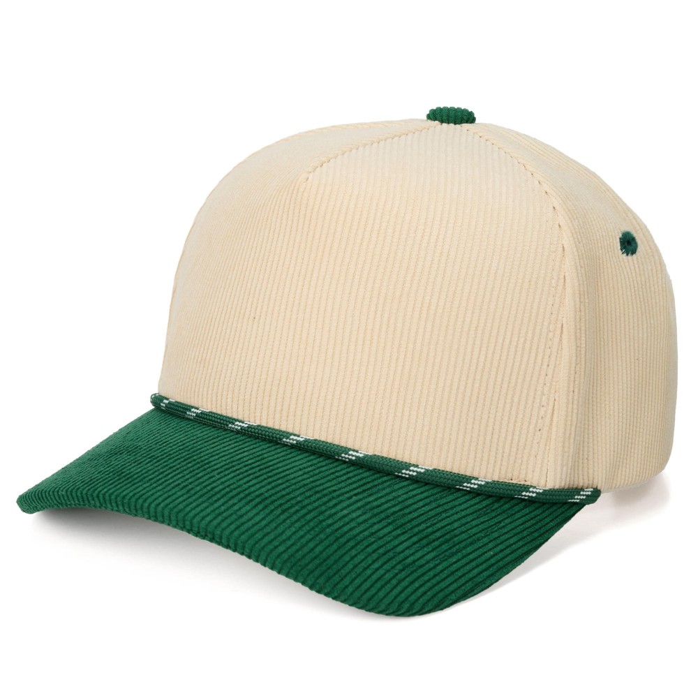 C.C TCM1012 Two Tone Corduroy Blank Baseball Cap With Rope Band - Snap Back Closure - One Size Fits Most - 100% Cotton view 2