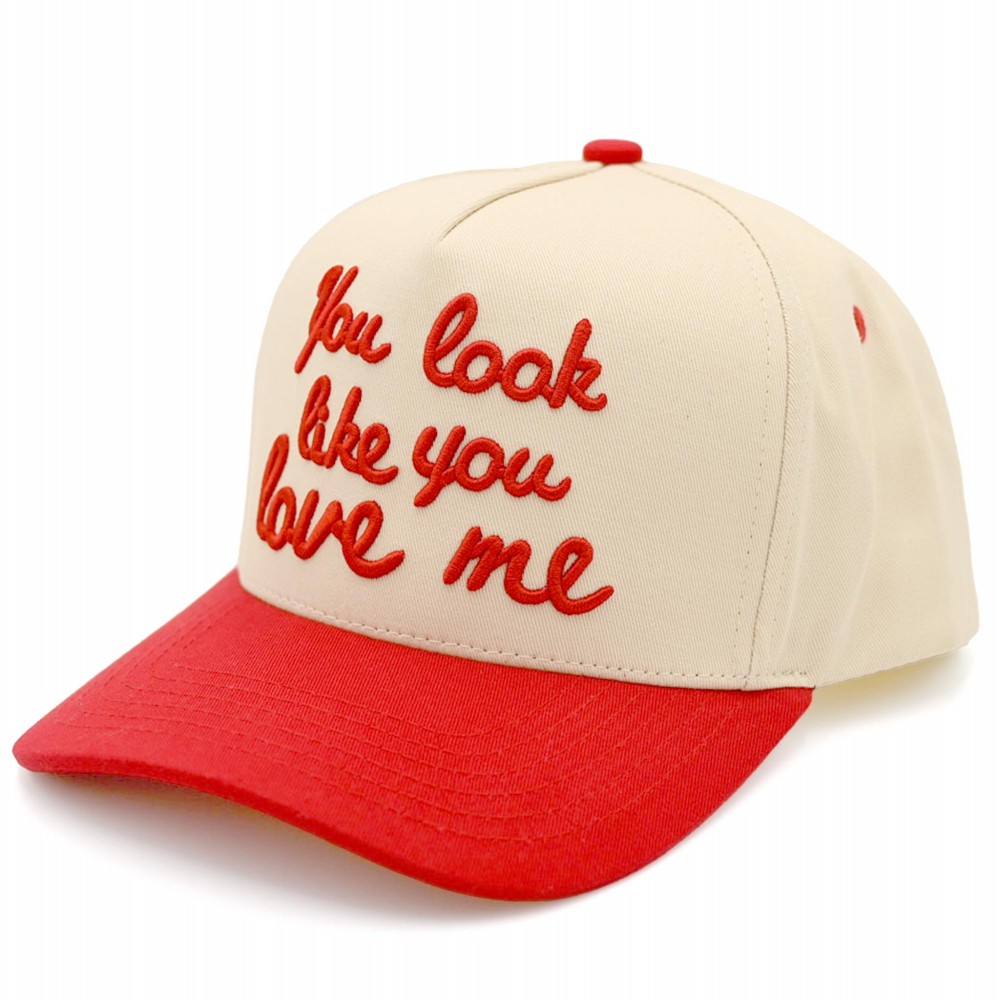 C.C TCM0052 "You Look Like You Love Me" Embroidered Three Tone baseball Cap - One Size Fits Most - Snap Back Closure - 100% Cotton view 2