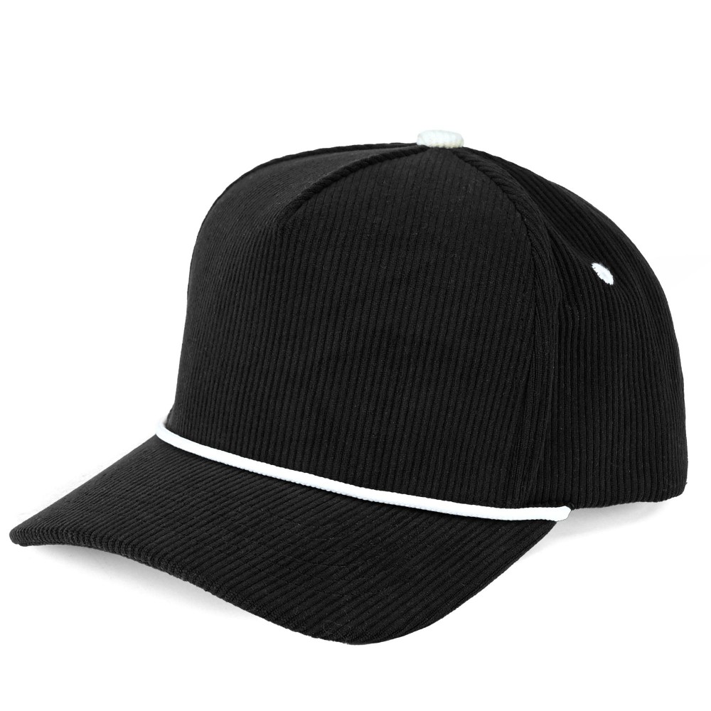 C.C TCM1005 Corduroy Cap With Rope Detail - One Size Fits Most - Snap Back Closure - 35% Cotton / 65% Polyester view 2
