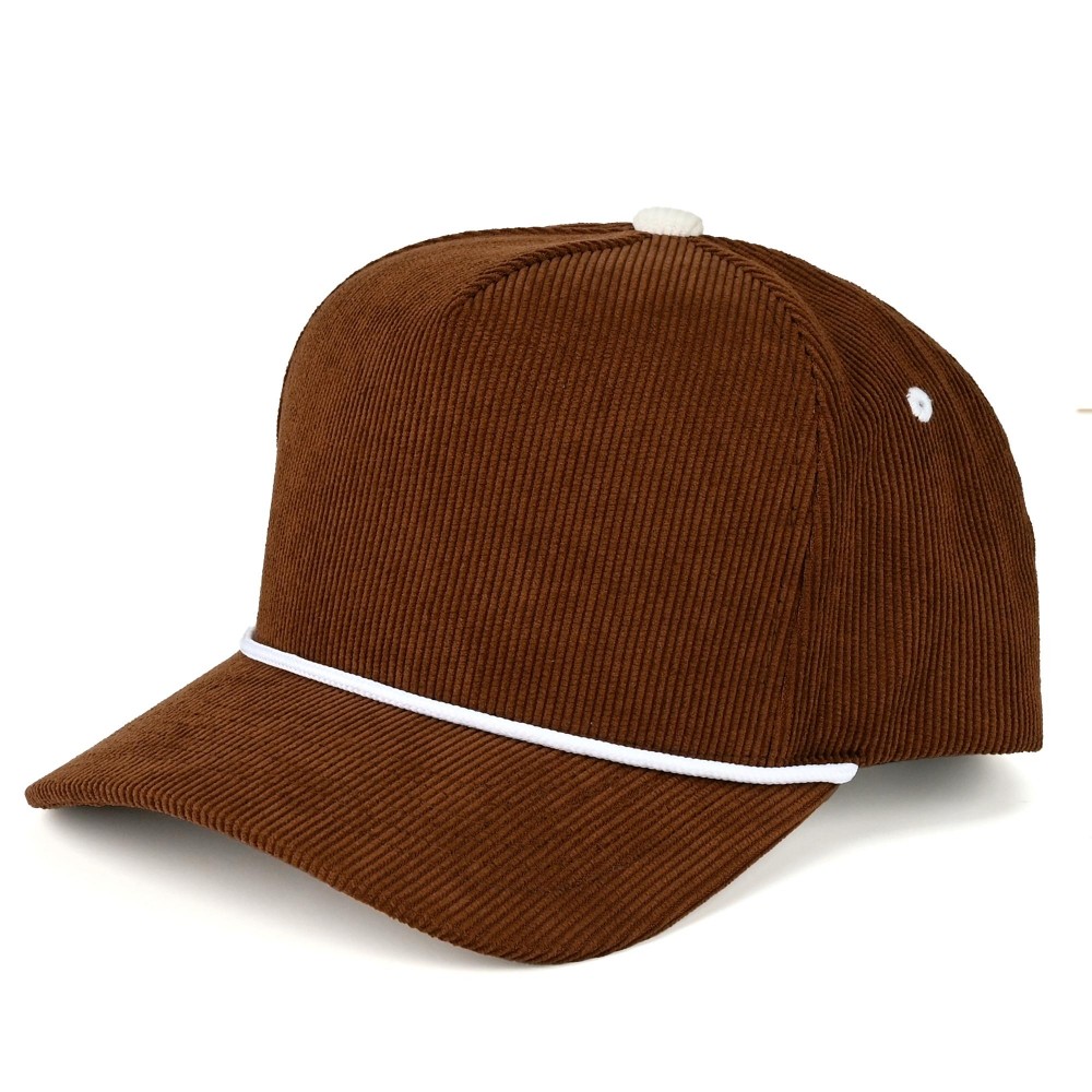 C.C TCM1005 Corduroy Cap With Rope Detail - One Size Fits Most - Snap Back Closure - 35% Cotton / 65% Polyester view 2