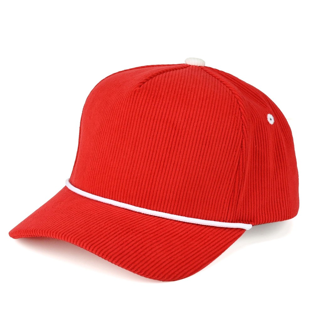C.C TCM1005 Corduroy Cap With Rope Detail - One Size Fits Most - Snap Back Closure - 35% Cotton / 65% Polyester view 2