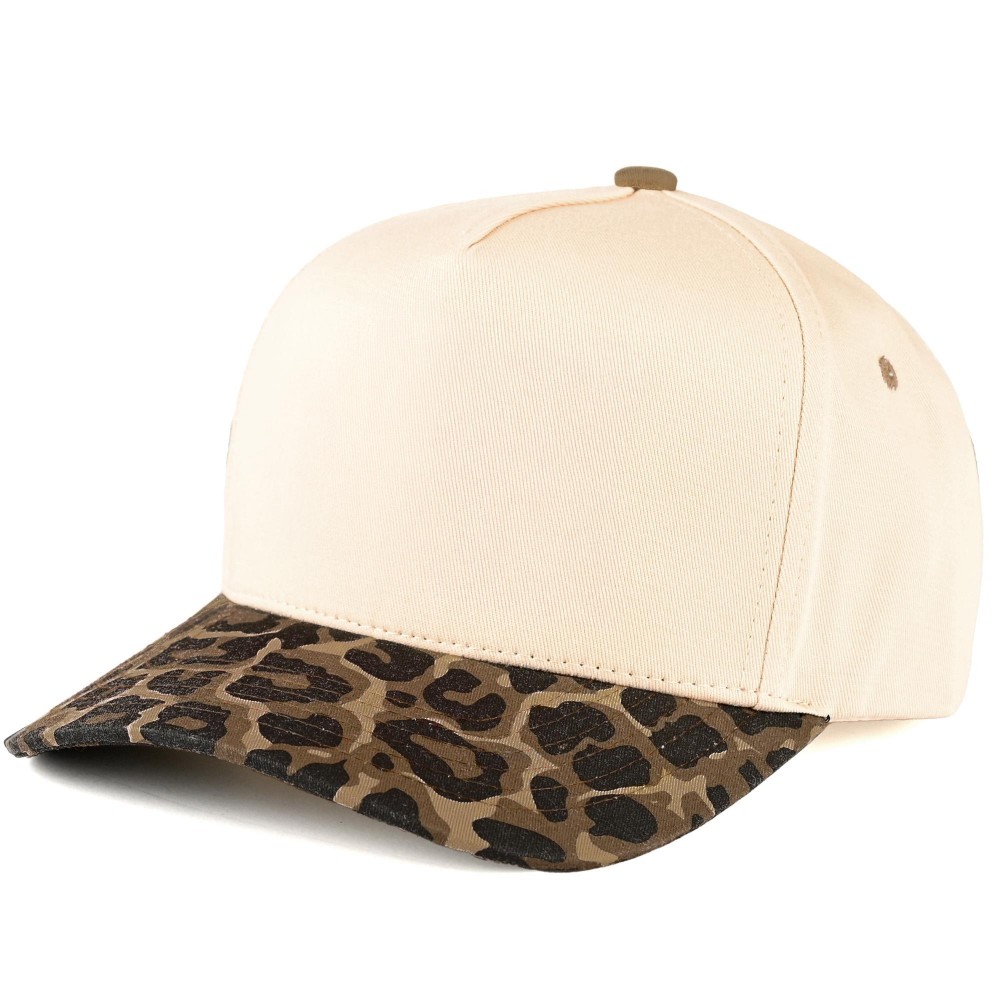 C.C TCM0010 Two Tone Leopard Baseball Cap - One Size Fits Most - Snap Back Closure - 100% Cotton view 2