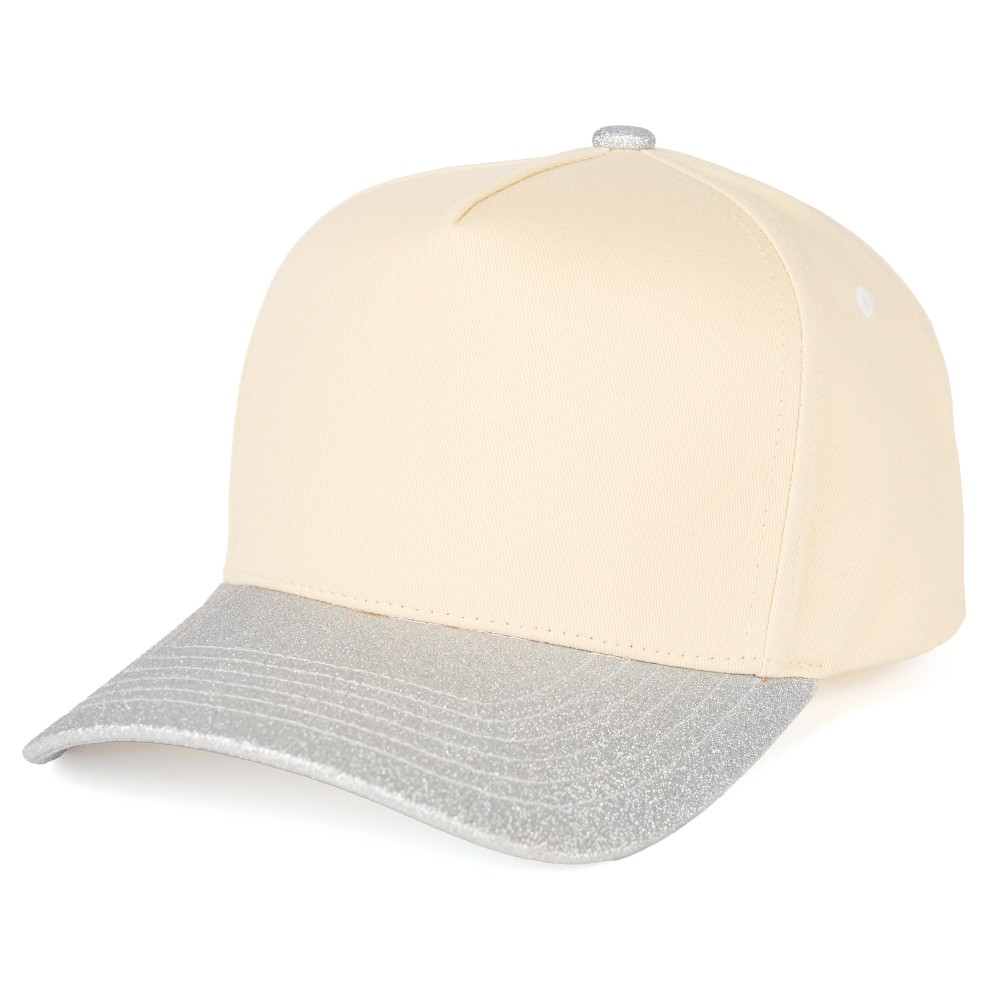 C.C TCM1024 Two Tone Sparkle Canvas Embroidered Baseball Cap - Snap Back Closure - One Size Fits Most - 100% Cotton view 2