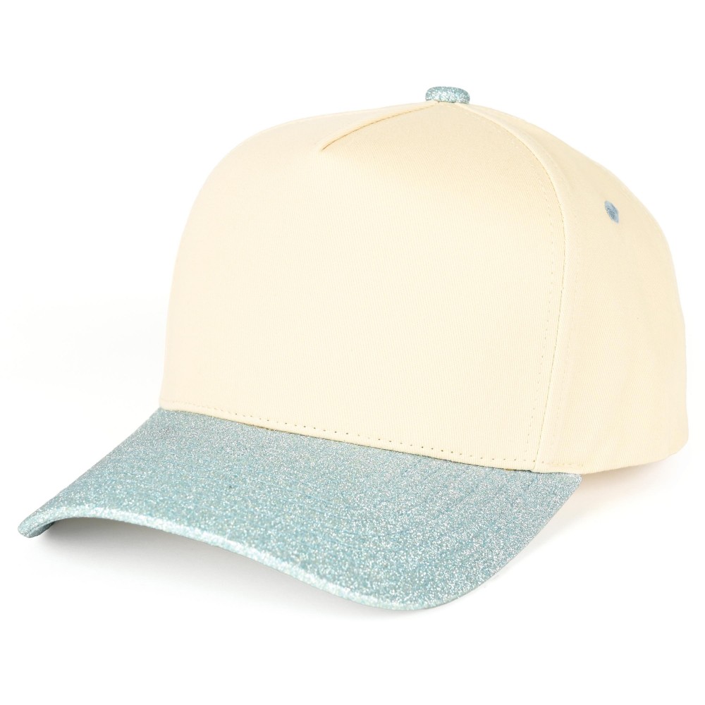 C.C TCM1024 Two Tone Sparkle Canvas Embroidered Baseball Cap - Snap Back Closure - One Size Fits Most - 100% Cotton view 2