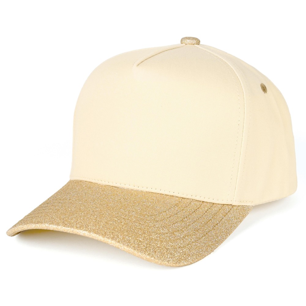 C.C TCM1024 Two Tone Sparkle Canvas Embroidered Baseball Cap - Snap Back Closure - One Size Fits Most - 100% Cotton view 2