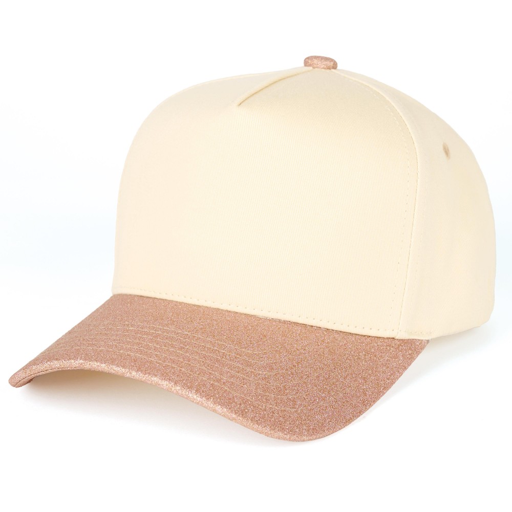 C.C TCM1024 Two Tone Sparkle Canvas Embroidered Baseball Cap - Snap Back Closure - One Size Fits Most - 100% Cotton view 2