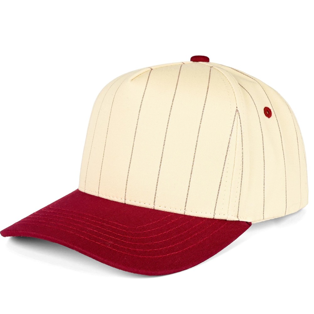 C.C TCM1001 Two Tone Canvas & Pin Stripe Baseball Cap - Snap Back Closure - One Size Fits Most - 100% Cotton view 2
