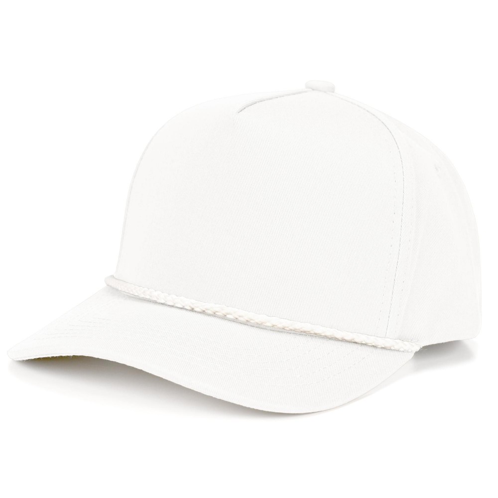 C.C TCM1003 Canvas Baseball Cap With Twisted Rope Detail - Snap Back Closure - One Size Fits Most - 100% Cotton view 2