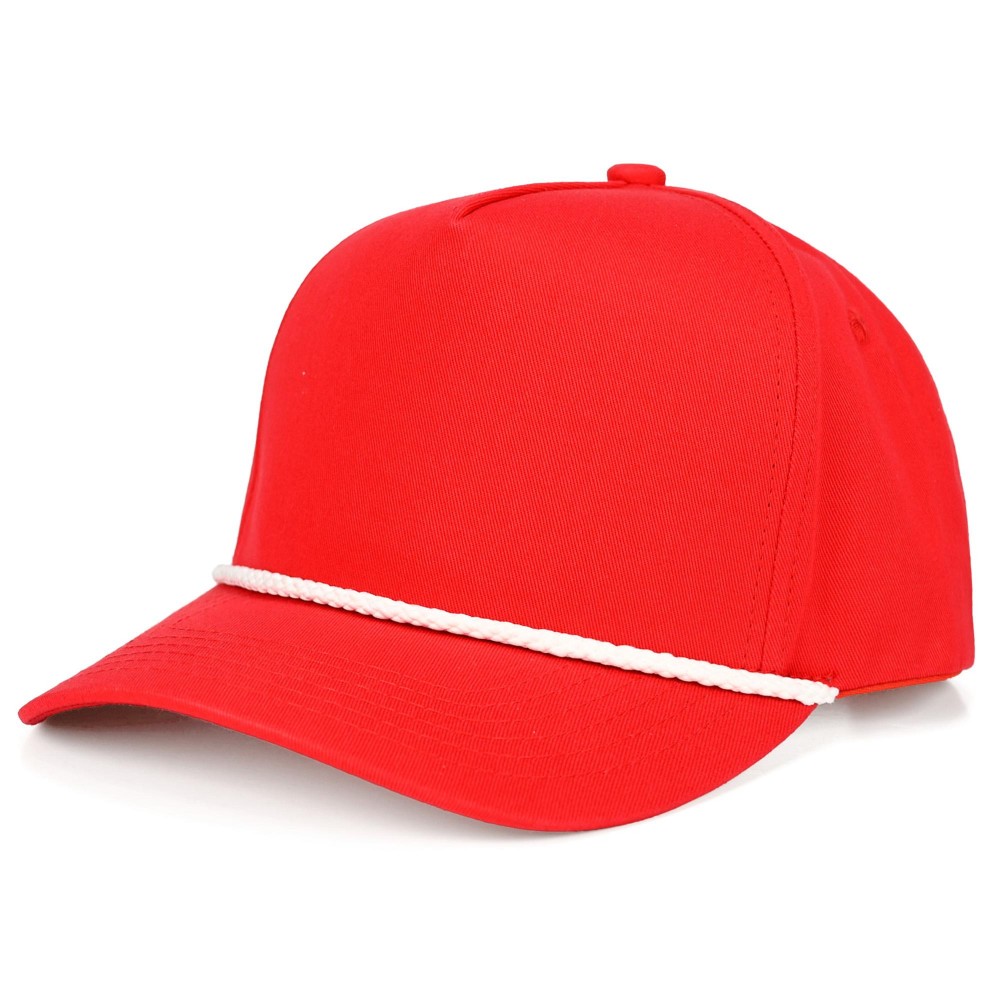 C.C TCM1003 Canvas Baseball Cap With Twisted Rope Detail - Snap Back Closure - One Size Fits Most - 100% Cotton view 2