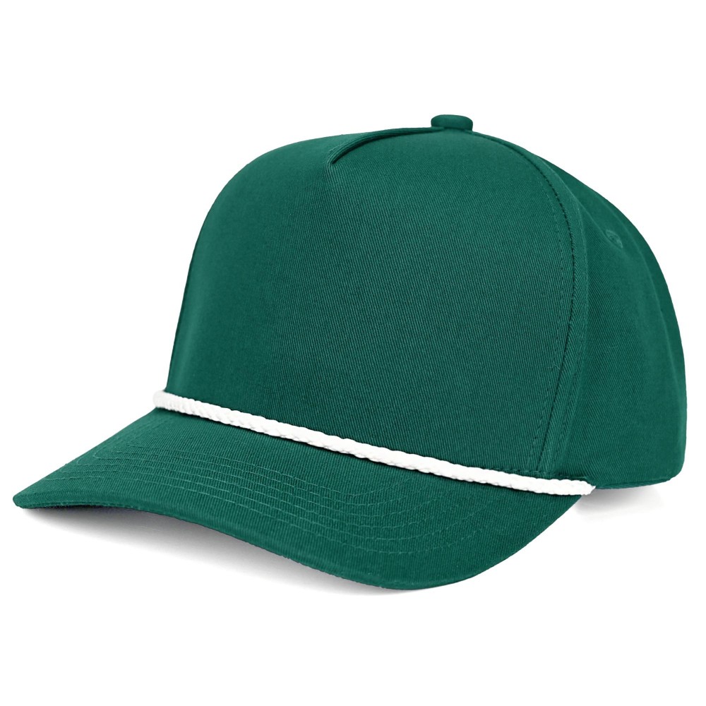 C.C TCM1003 Canvas Baseball Cap With Twisted Rope Detail - Snap Back Closure - One Size Fits Most - 100% Cotton view 2