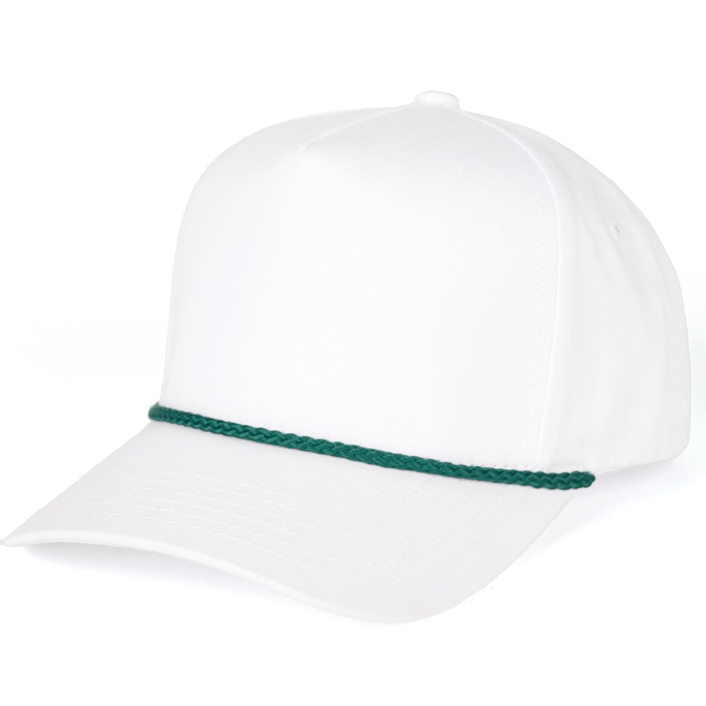 C.C TCM1003 Canvas Baseball Cap With Twisted Rope Detail - Snap Back Closure - One Size Fits Most - 100% Cotton view 2