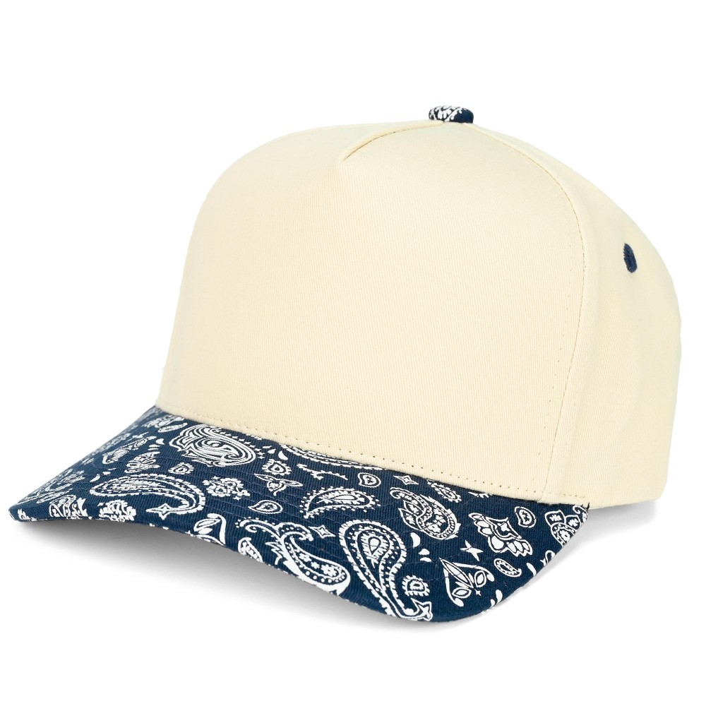 C.C TCM1011 Two Tone Paisley Canvas Baseball Cap - Snap Back Closure - One Size Fits Most - 100% Cotton view 2