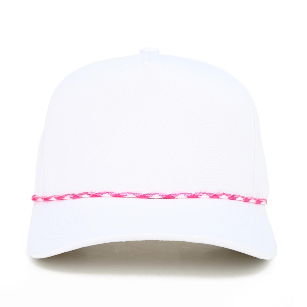C.C TCM1014 Canvas Baseball Cap With Two Tone Rope Detail - Snap Back Closure - One Size Fits Most - 100% Cotton view 2