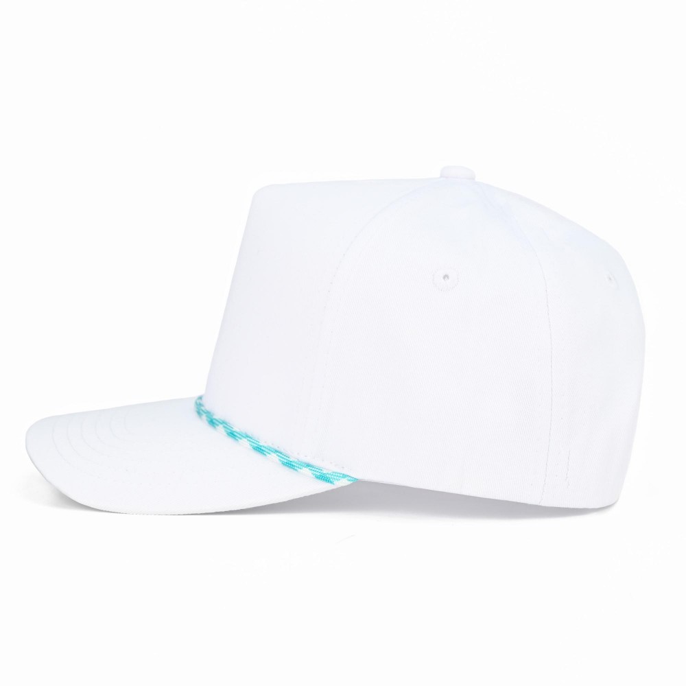 C.C TCM1014 Canvas Baseball Cap With Two Tone Rope Detail - Snap Back Closure - One Size Fits Most - 100% Cotton view 4