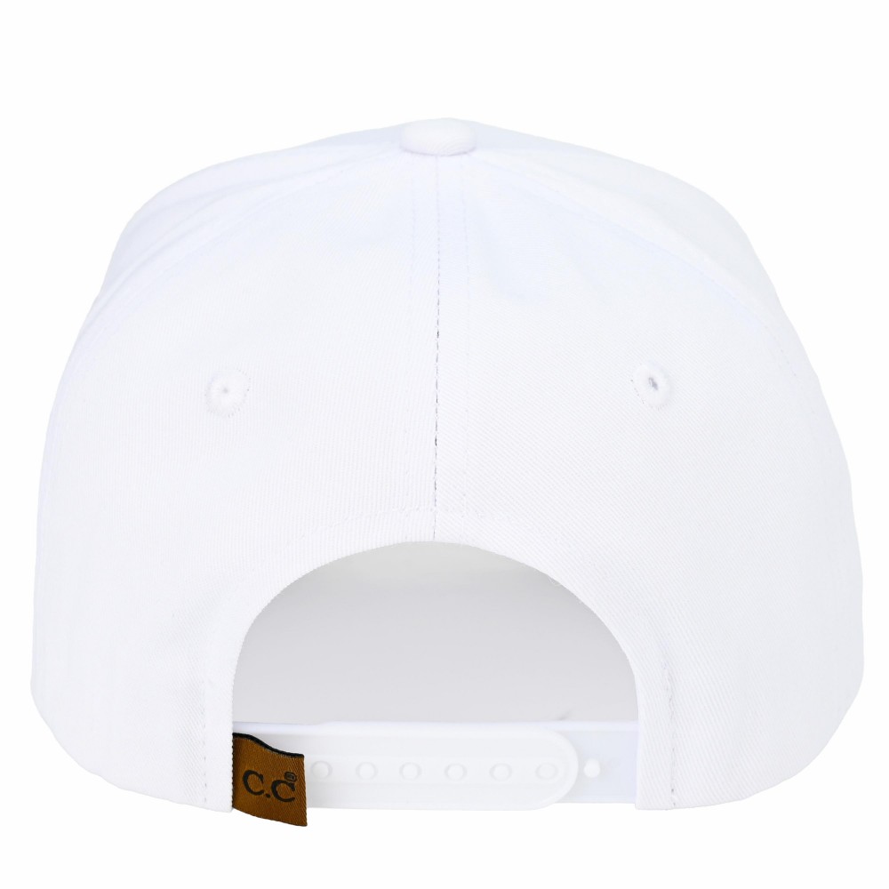 C.C TCM1015-USA Canvas Baseball Cap With Americana Twisted Rope Detail - Snap Back Closure - One Size Fits Most - 100% Cotton view 6