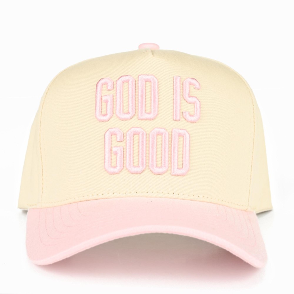 C.C TCM0093 Two Tone "GOD ID GOOD" Canvas Embroidered Baseball Cap - Snap Back Closure - One Size Fits Most - 100% Cotton view 2