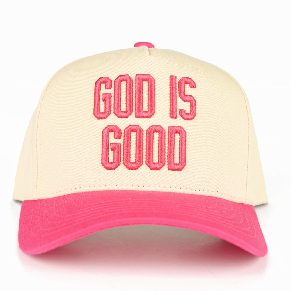 C.C TCM0093 Two Tone "GOD ID GOOD" Canvas Embroidered Baseball Cap - Snap Back Closure - One Size Fits Most - 100% Cotton view 2
